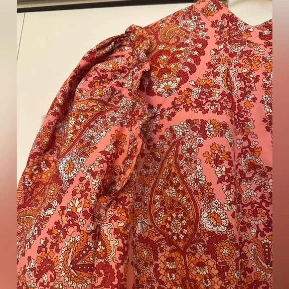 J Crew Floral Paisley Pink Women's Top - Picture 2 of 9
